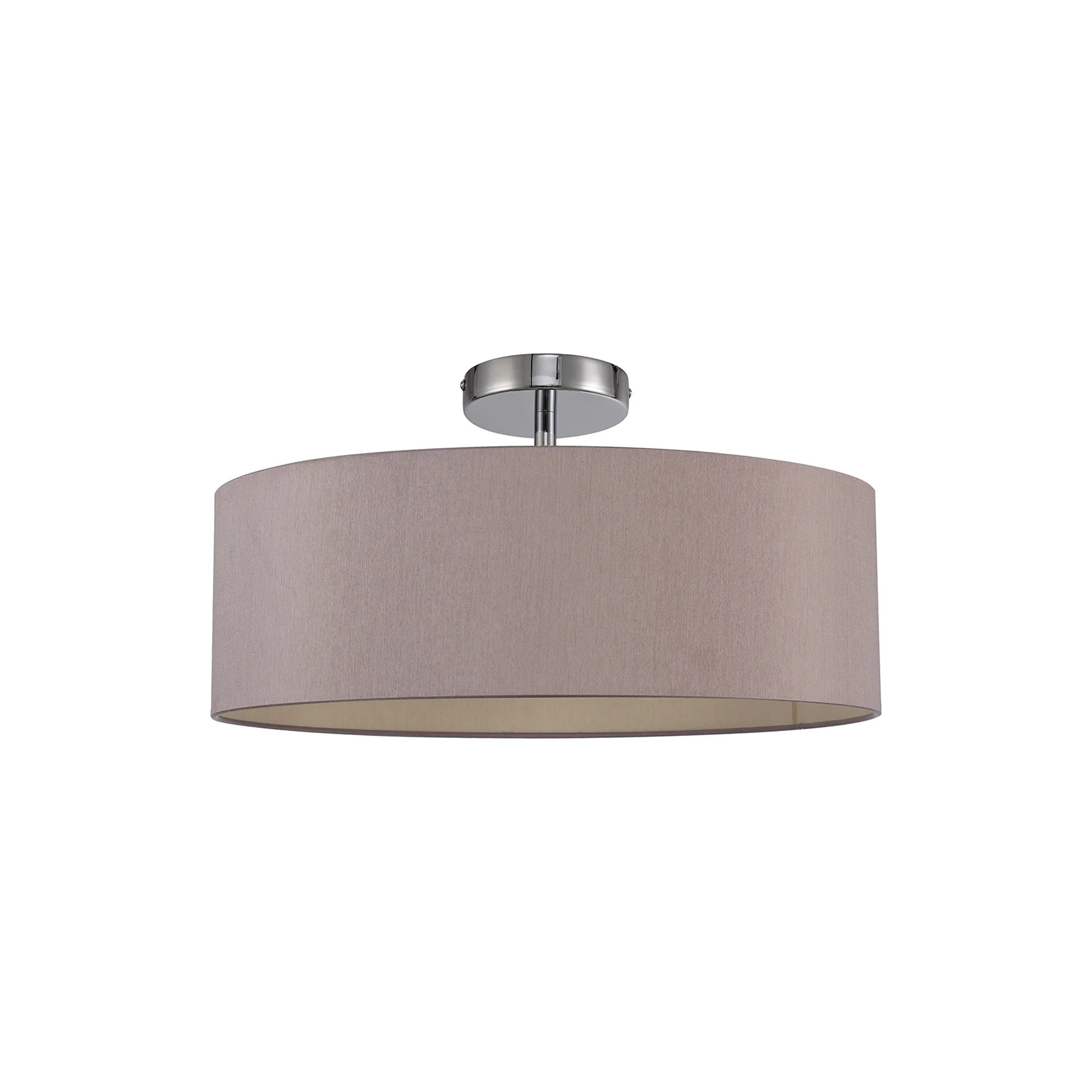 Baymont 45cm, Semi Flush 3 Light Polished Chrome, Taupe/Halo Gold DK0694  Deco Baymont CH TA